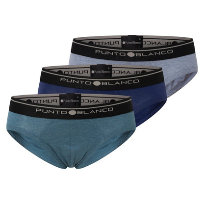 Pack 3 slip algodón azul y verde Punto Blanco
