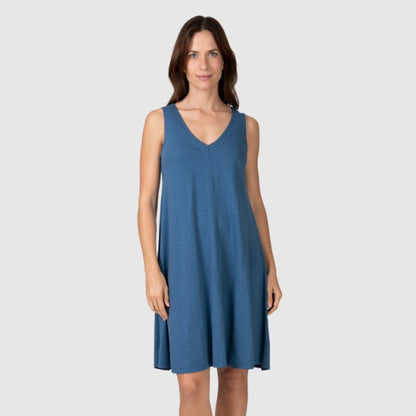 Vestido corto liso Azul - Massana