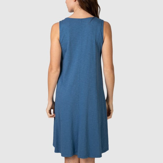 Vestido corto liso Azul - Massana