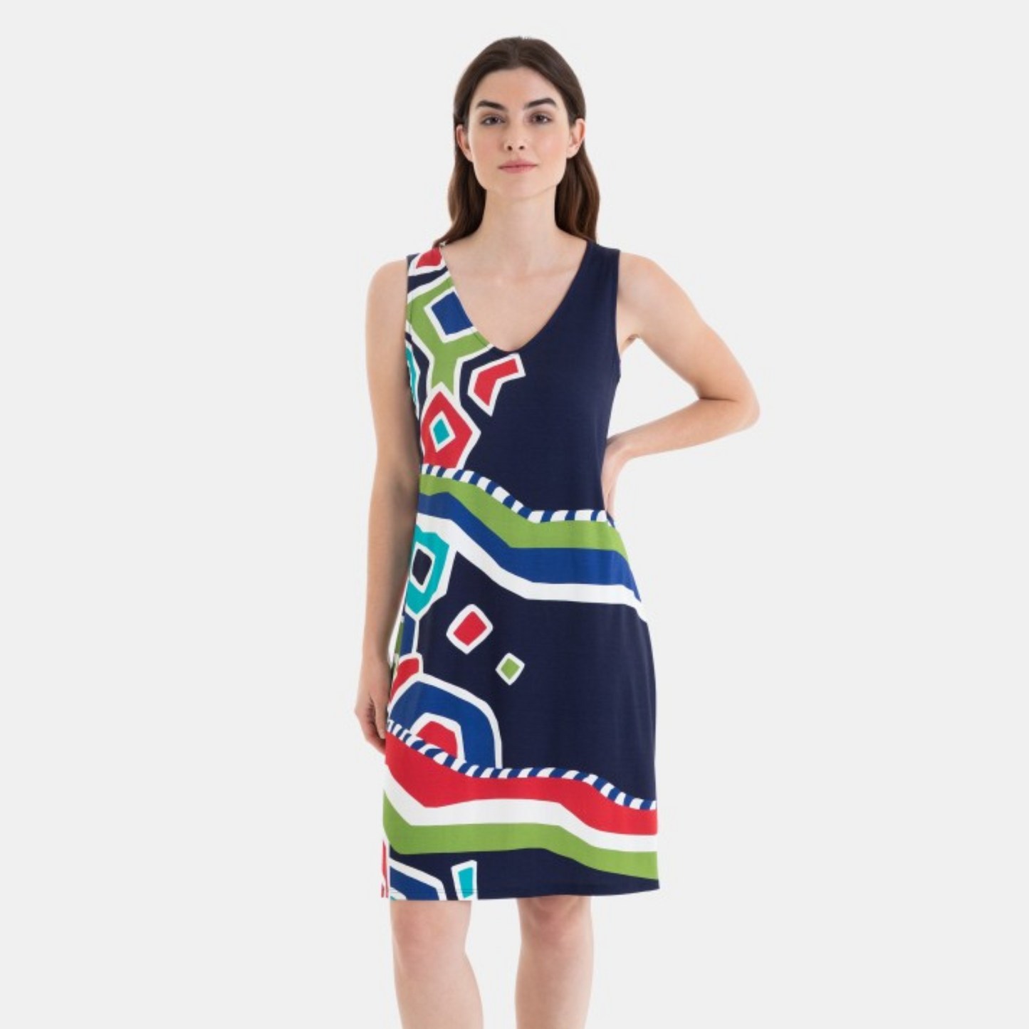 Vestido estampado azul marino - Massana